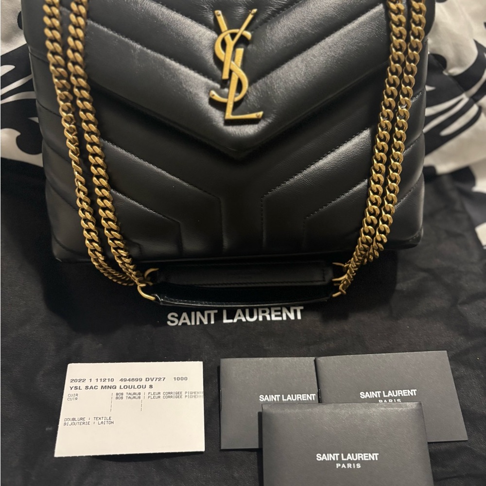 Saint Laurent black and gold small loulou! Last price $1250 or sold to FP 7/14!